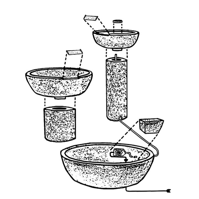 Deco Cast Stone Spill Fountain, Forest Brown
