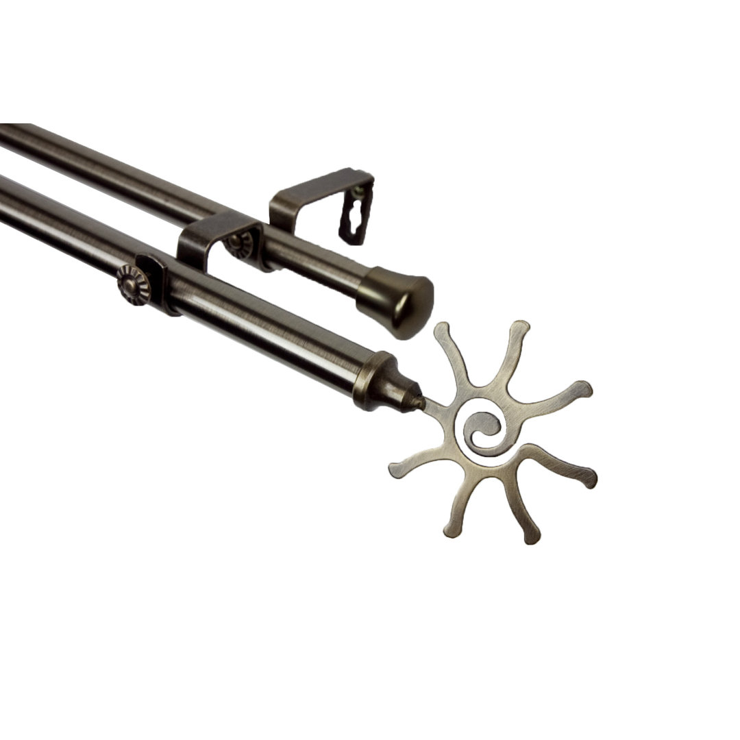 Alexys High Quality Steel Double Curtain Rod Highland Dunes 