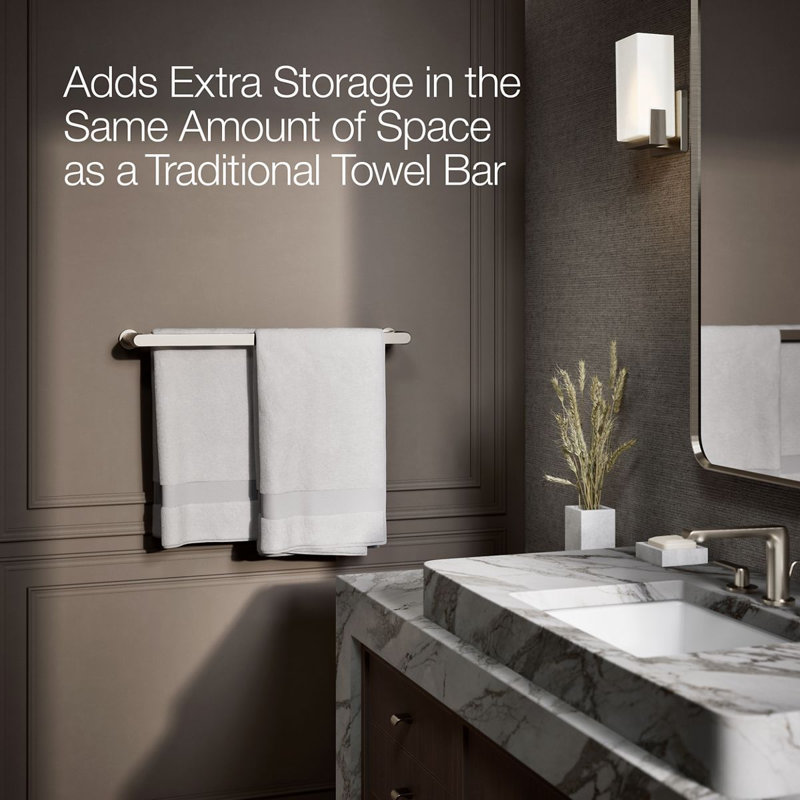 Avid 24-In Double Towel Bar, Vibrant Brushed Nickel