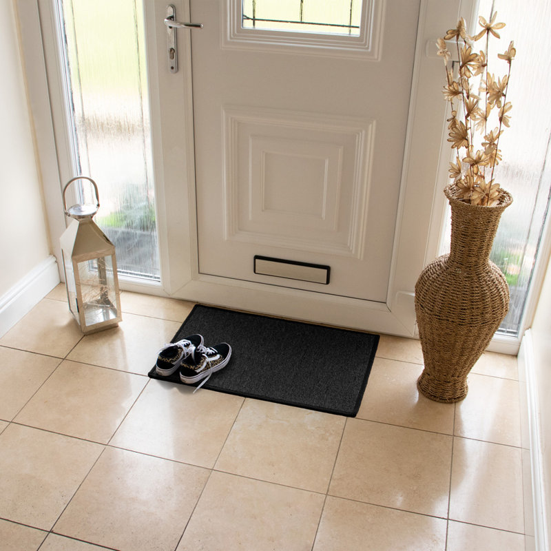 Non-Slip Indoor Doormat, Rectangle W40 x L60 cm, Black