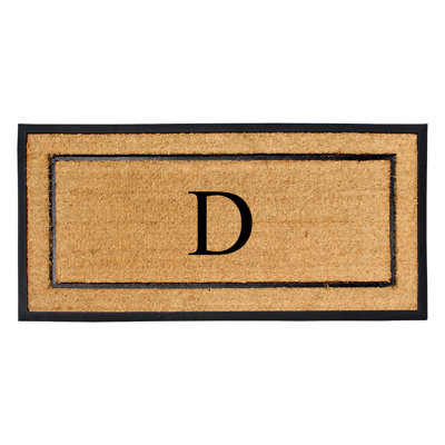 Ironton Natural Coir & Rubber Large Monogrammed Doormat, Thick Durable Entry Mats for Entrance Heavy Duty, Thin Profile, Long Lasting Front Door Mat - 30"x60"