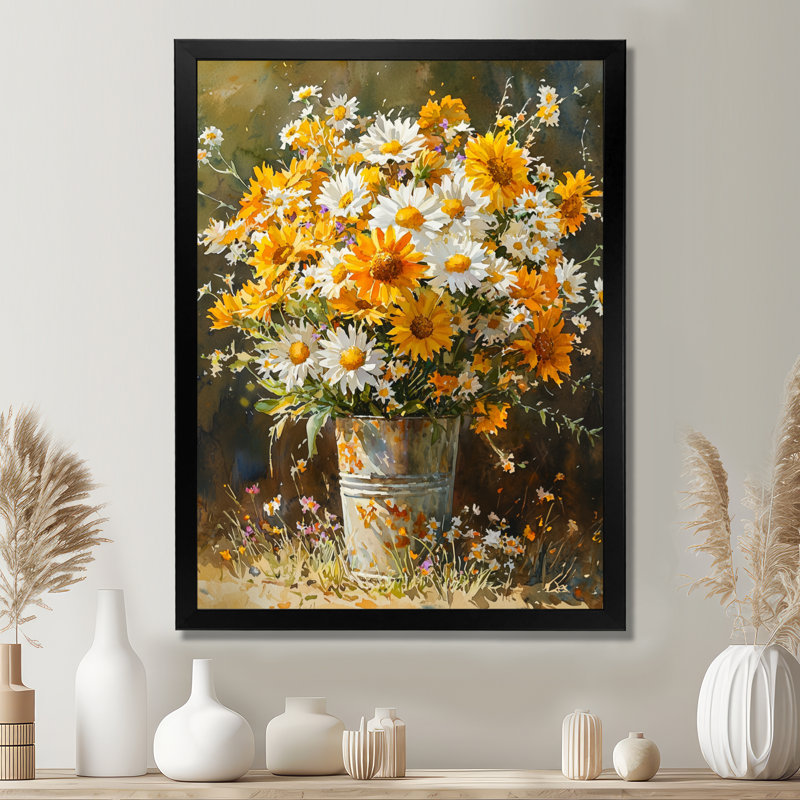 Christman - salon d'art mural floral, Noir, H 20 po x l 12 po, Reproduction encadrée d'une seule photo