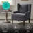 Bedford Decker 28.75" Wide Traditional Fabric Plaid Wingback Accent Armchair, Charcoal-52189349