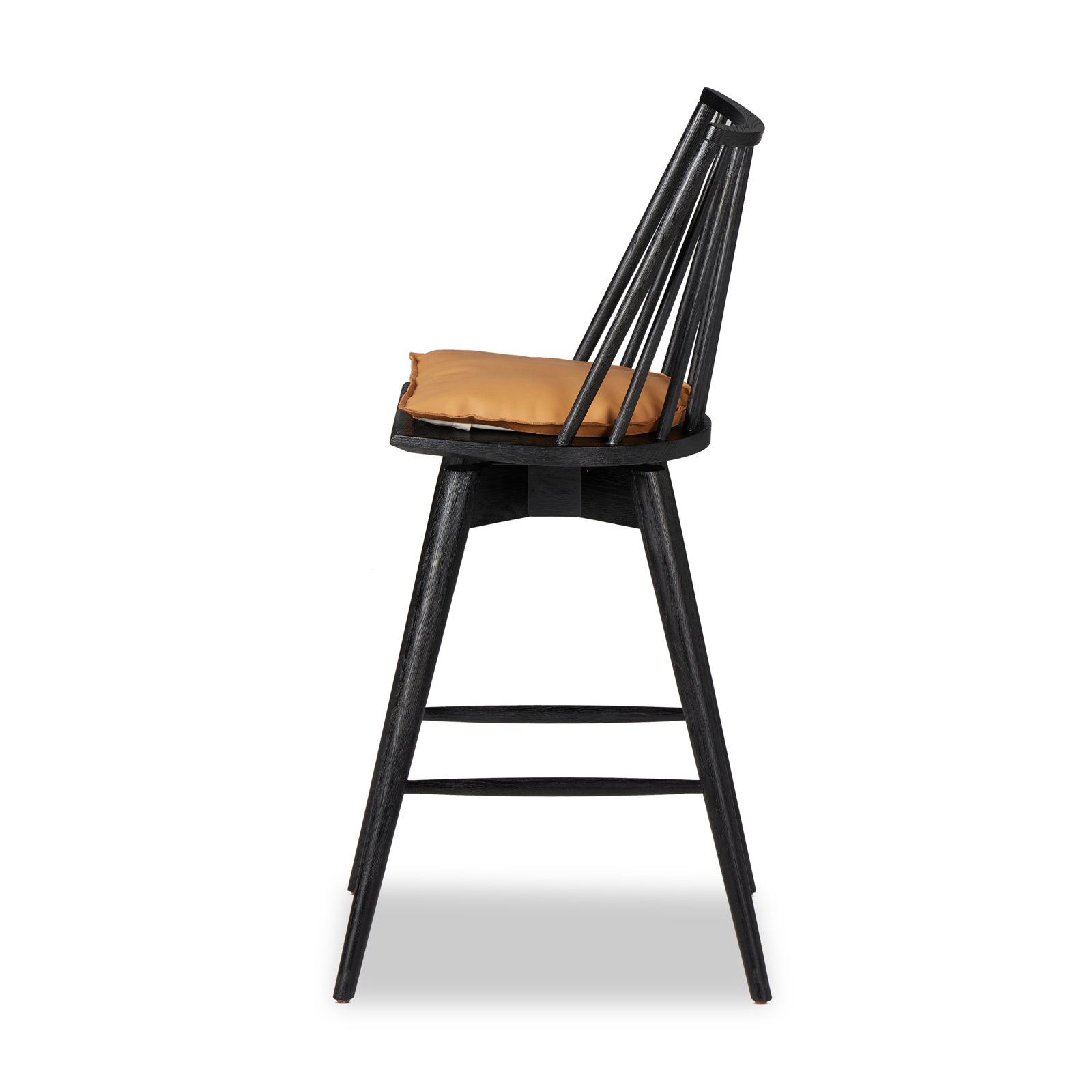 Daltrey Swivel Bar and Counter Stool, Bar Stool (30.29" Seat Height), Whiskey Saddle/Top Grain Leather