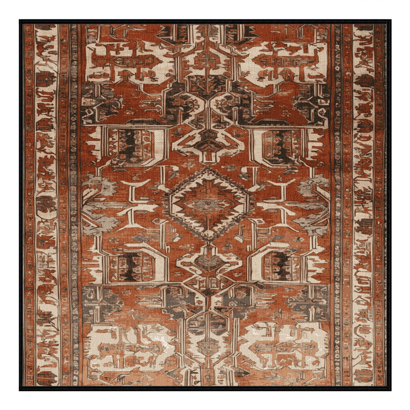 Tapis brun lavable à la machine, Carré 5 pi
