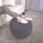 Cotton Upholstered Round Pouf Ottoman-125320600