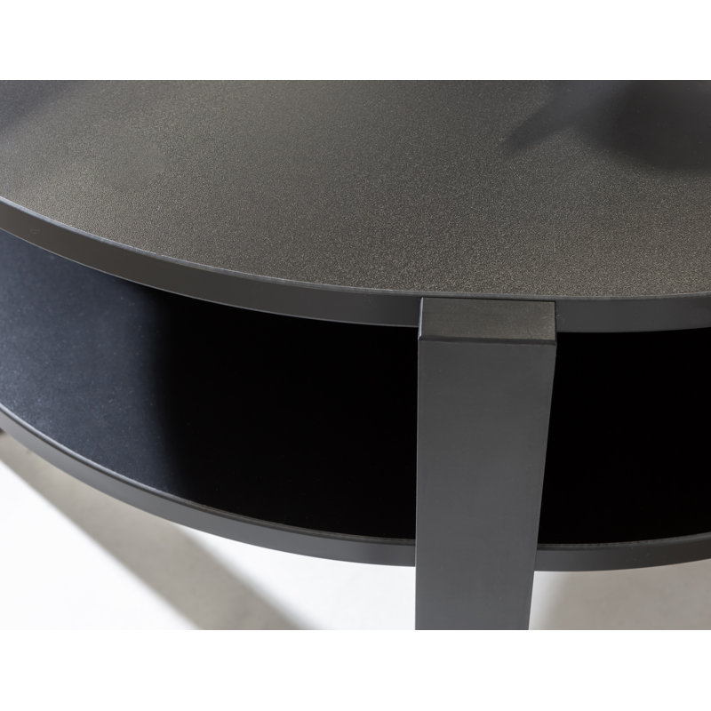 Aiofe Four Leg Coffee Table with Storage, Black