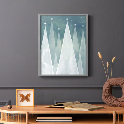 Mod Evergreens I Framed Print - Solid Wood