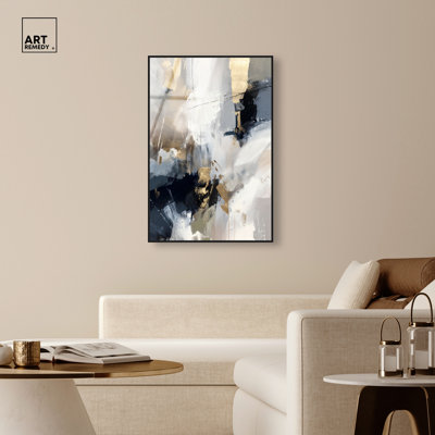 Décoration murale Marbleized II, reproduction d'art encadrée par Art Remedy, cadre noir, 30 x 45