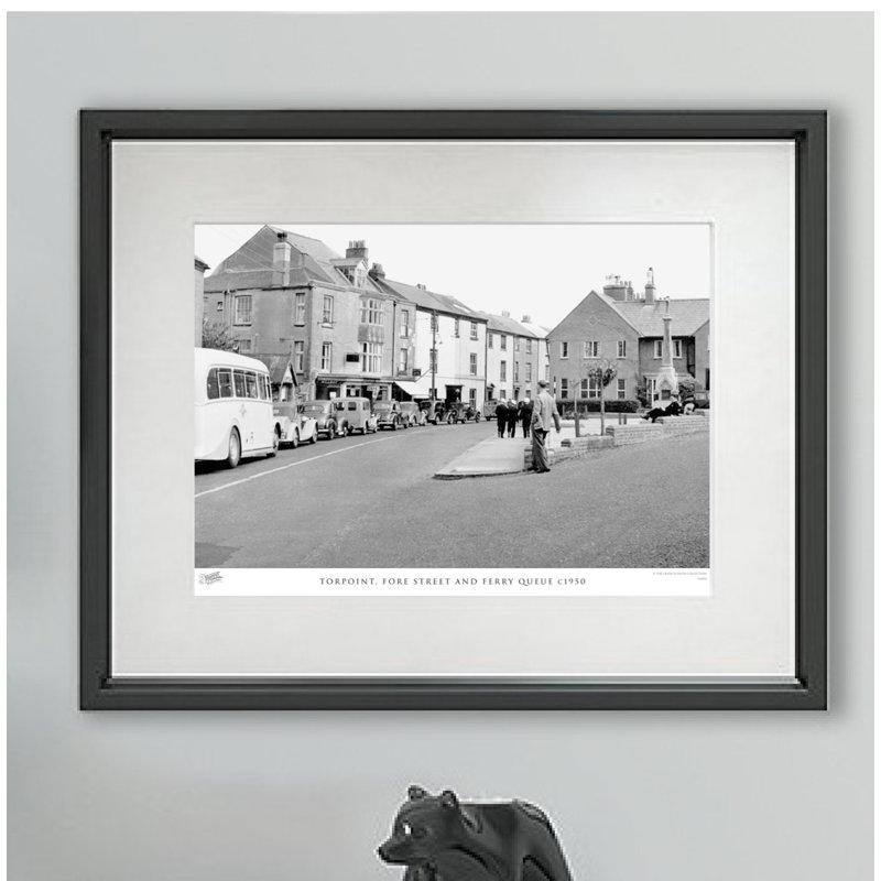 Torpoint, Fore Street And Ferry Queue C1950 by Francis Frith - Single Picture Frame Print, 45cm H x 60cm W x 2.3cm D