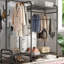 Anbar Heavy Duty Metal Clothes Rail Open Wardrobe With Storage Shelves