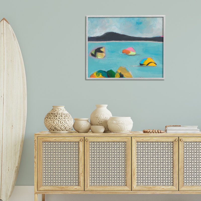 Abstrait des bouées de mer, estampe numérique de Jan Weiss, Estampe numérique Farmhouse, H 24 po x l 30 po