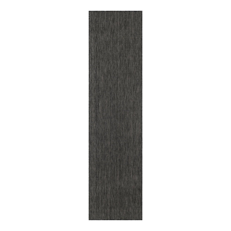 Avaughn Black Indoor/Outdoor Area Rug, Runner 2'7" x 10', Black