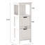 Armoire de salle de bain avec 2 tiroirs et 1 tablette - rangement autoportant blanc pour articles de toilette et serviettes