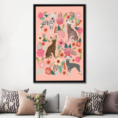 Collage de fleurs de forme chinoise avec toile tendue