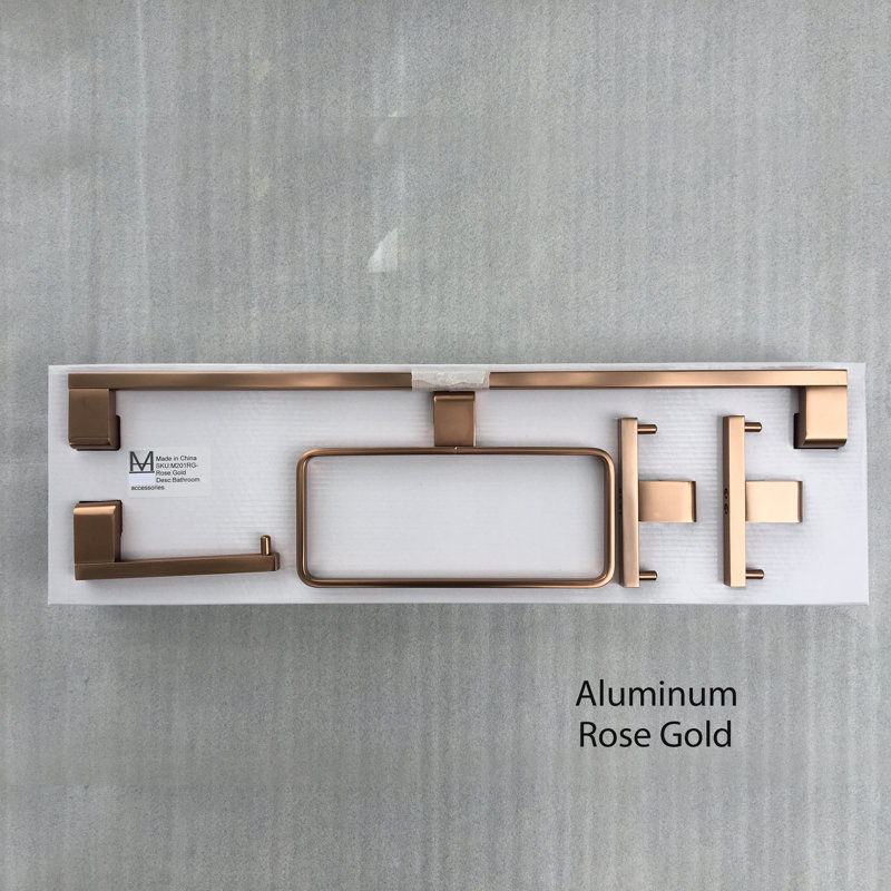 5 - Piece Bathroom Hardware Set, Rose Gold