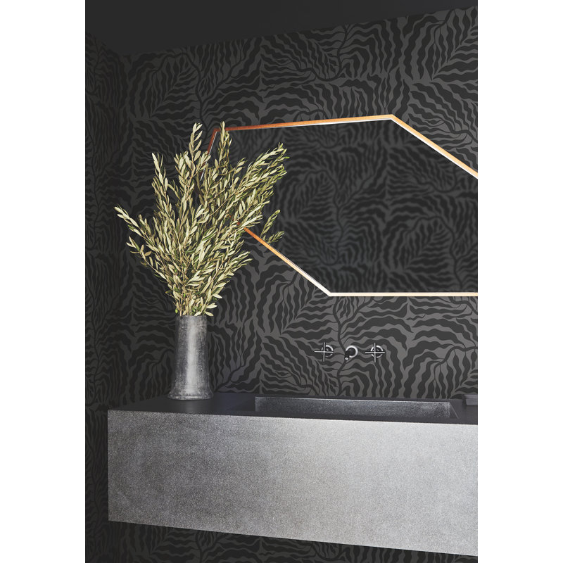 Papier peint Fern Fronds, Noir