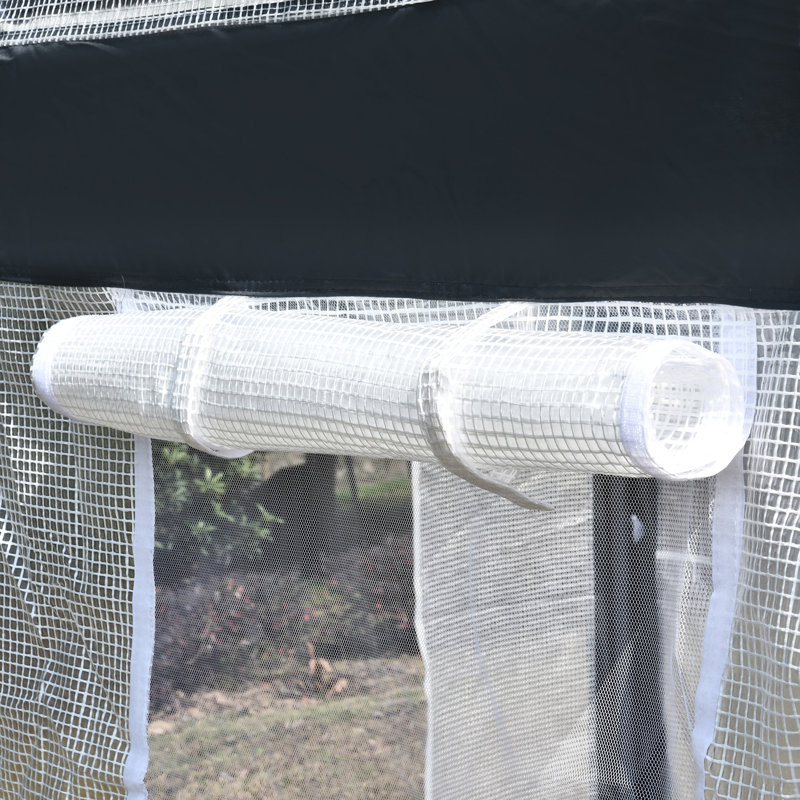 Walk-In Greenhouse, Outdoor Garden Warm Hot House With 4 Roll-Up Windows, 2 Zippered Doors And Weather Cover