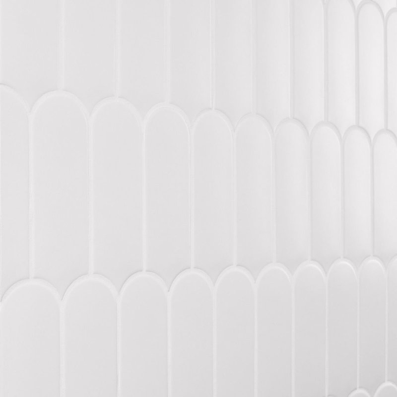 Carrelage mural espagnol mat 3 "x 8", Blanc transparent