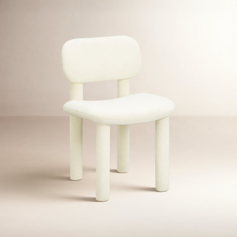 Baldes Performance Velvet Side Chair, Ivory