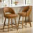 26.4" Swivel Counter Bar Stool With Pocket Spring Seat & Solid Rubberwood Frame, Cutout Arched Back-2054786754