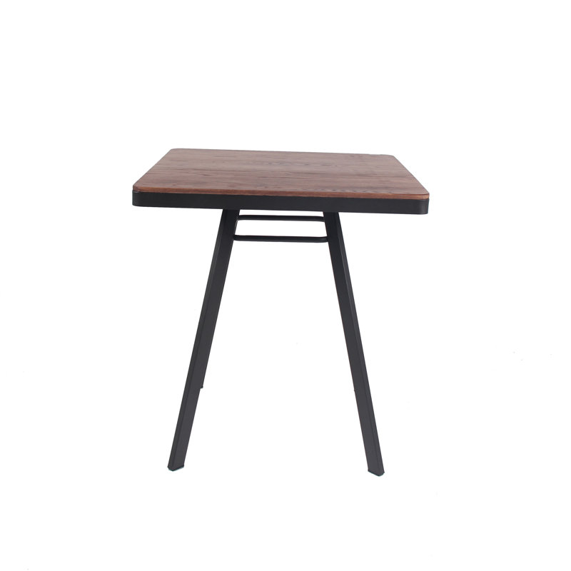 Alenis Ash Solid Wood Top Metal Base Dining Table