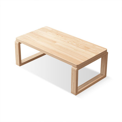 Burlywood Solid Wood Rectangular Coffee Table