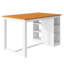 Ensemble de table de salle à manger à hauteur de comptoir en bois massif 60 po avec 3 tablettes de rangement et 4 chaises rembourrées Andover Mills-1568158808-1568158805