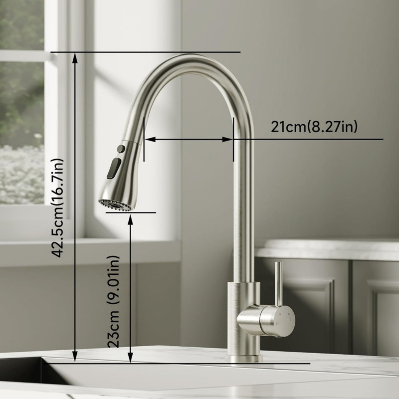 Brayden Studio Pull Down Kitchen Faucet