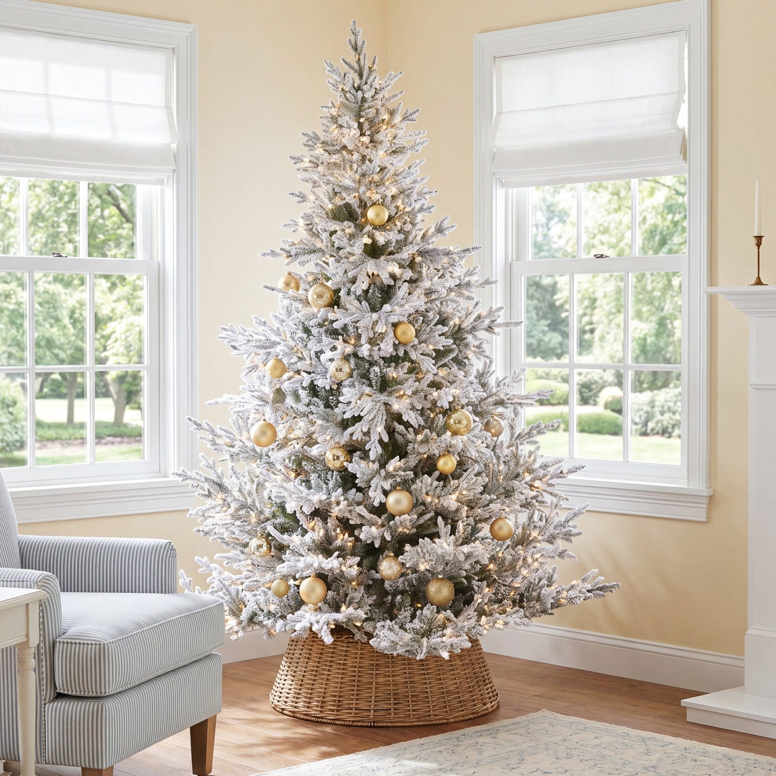 Lighted Artificial Christmas Tree, 8' H