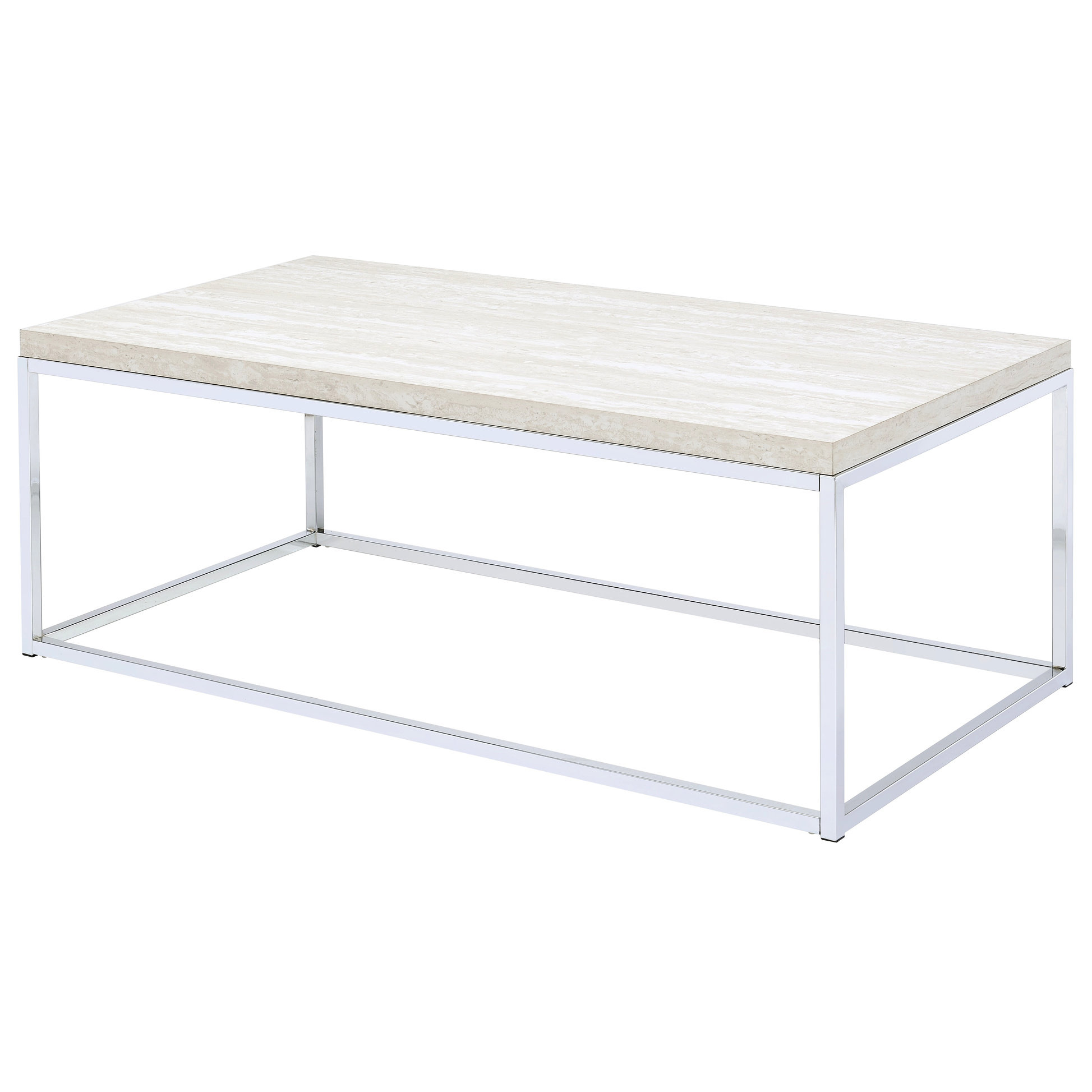 Latitude Run® Elegant Coffee Table With Oak Finish And Sled Base ...