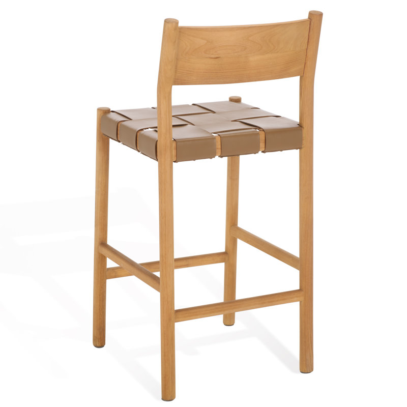 Devnie Woven Leather Counter Stool, Brown