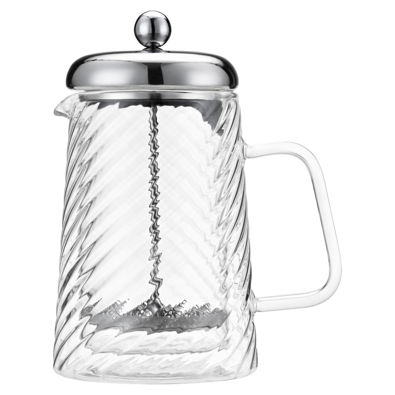 Café Olé Rotolo 8 Cup Cafetière, Double Wall Insulated, Glass and Stainless Steel