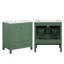 Ensemble de meuble-lavabo 60 po avec lavabos doubles en céramique (séparés), armoire avec tablette de rangement et tiroirs divisés-790811653