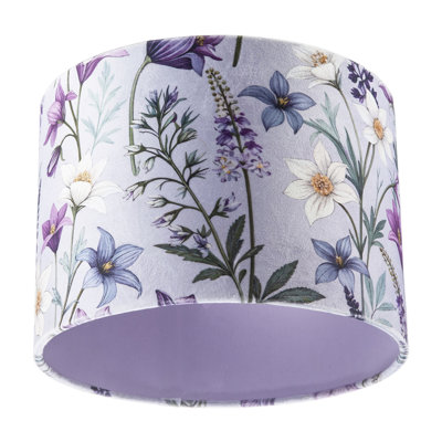 18 cm H Drum Velvet Lamp Shade ( No Direct Attachment Method ) in Purple