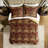 4 Piece Brown Queen Comforter - Dry Clean Comforter, Machine Washable , Cozy Bed Piece, , Soft Texture