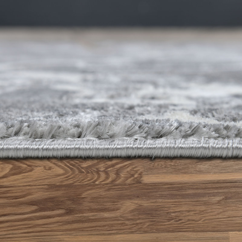 Galaxy Series Abrstract Black/Gray/Ivory/Beige Area Rug, Rectangle 5'3" x 7'3", Gray