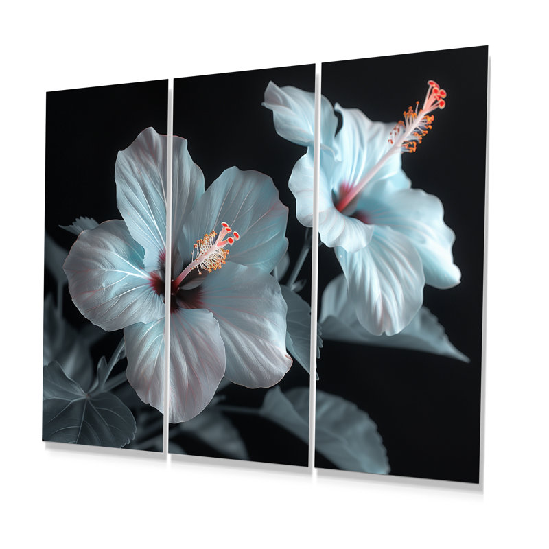 Ensemble d'art mural Roder - Hibiscus, Métal métal, H 28 po x l 36 po x P 1 po