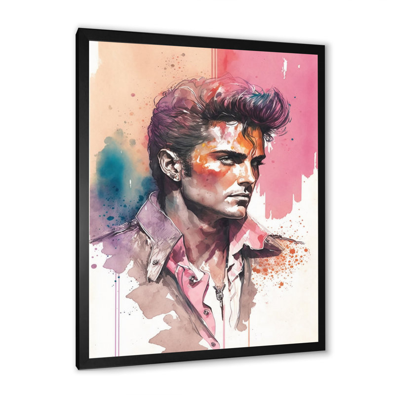 «Hollywood Musician I», reproduction sur toile, H 20 po x l 12 po x P 1 po, Impression noire sur toile encadrée