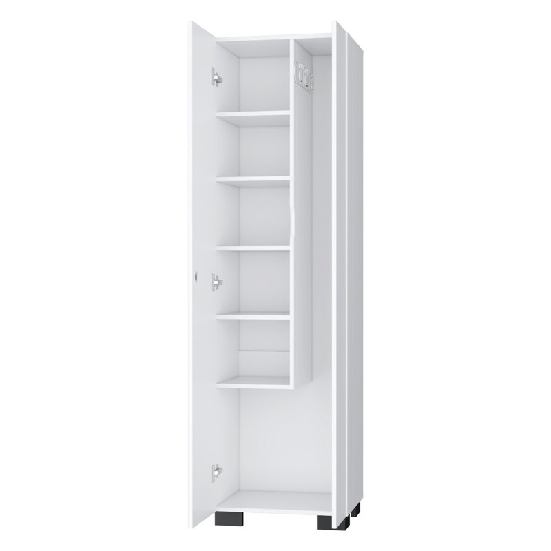 Armoire en bois blanc pour le nettoyage - Gardez votre maison propre et ordonnée avec des tablettes de rangement modernes