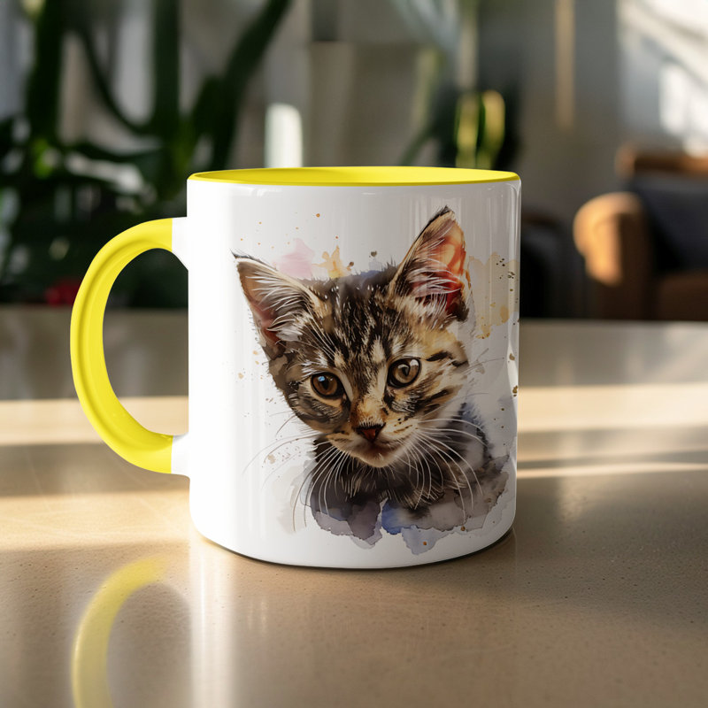 Ceramic Coffee Mug, 1, Yellow
