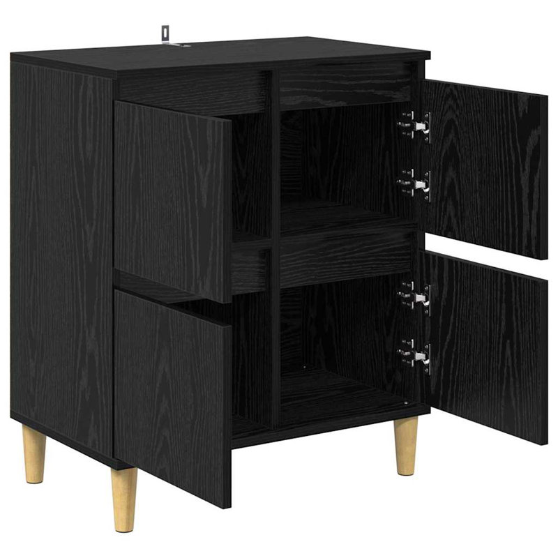  Sideboard Old Wood 60 X 35 X 70 Cm Engineered Wood, Black Oak