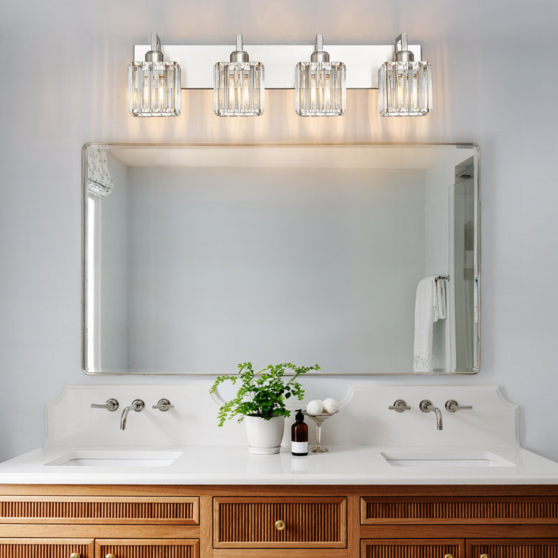 Lumière de coiffeuse Kyneisha, Quatre lumières, Nickel sablé