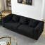 Canapé modulaire noir de 81 po à 3 places, assise profonde, coussins lombaires confortables, pieds en bois surdimensionnés, style moderne épuré, soutien solide-1432437750