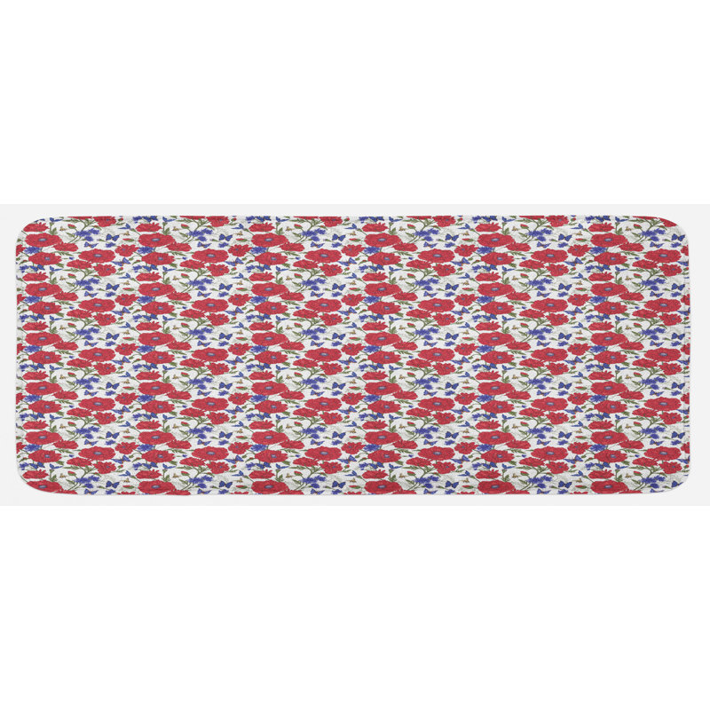 Cottage / Country Floral Synthetic Kitchen Mat