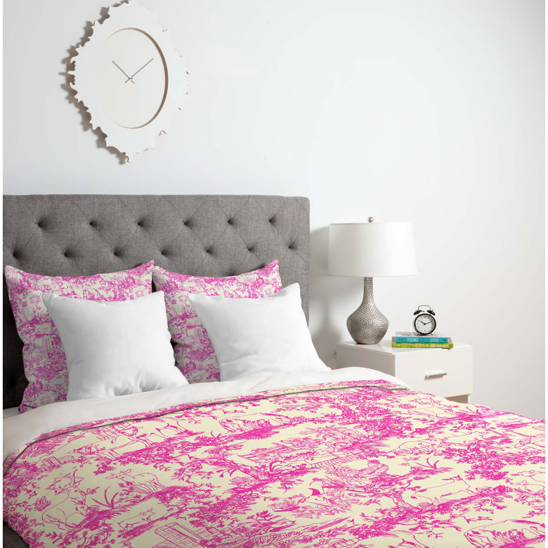 Rachelle Roberts Traditional Polyester Toile Duvet Cover, Queen Duvet Cover