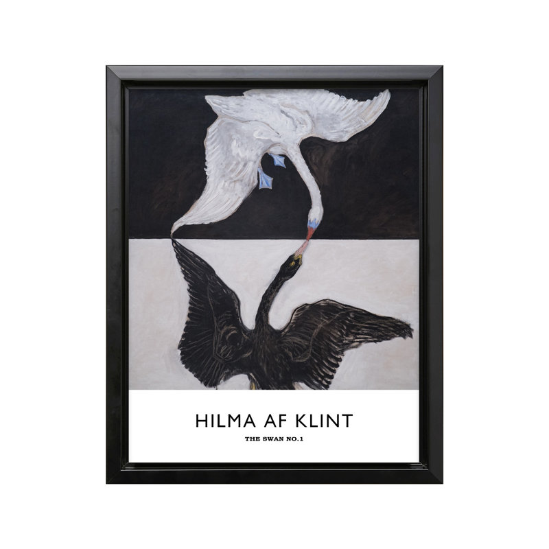 Hilma Af Klimt - The Swan No1, 24"H x 32"W, Canvas, Black Framed