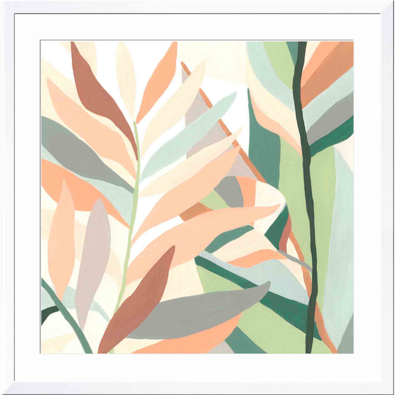 «Soft Tropicals I» par June Erica Vess - peinture encadrée, Blanc, H 12 po x l 12 po