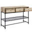 Table moderne en chêne industriel avec des options de fabrication et de rangement en métal