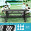 Table de pique-nique - 6 pi Rectangle, acier noir, mobilier d'extérieur polyvalent en acier